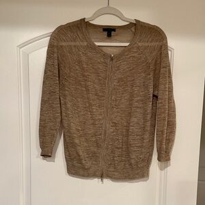 J. Crew Zip-Up Tan Cardigan